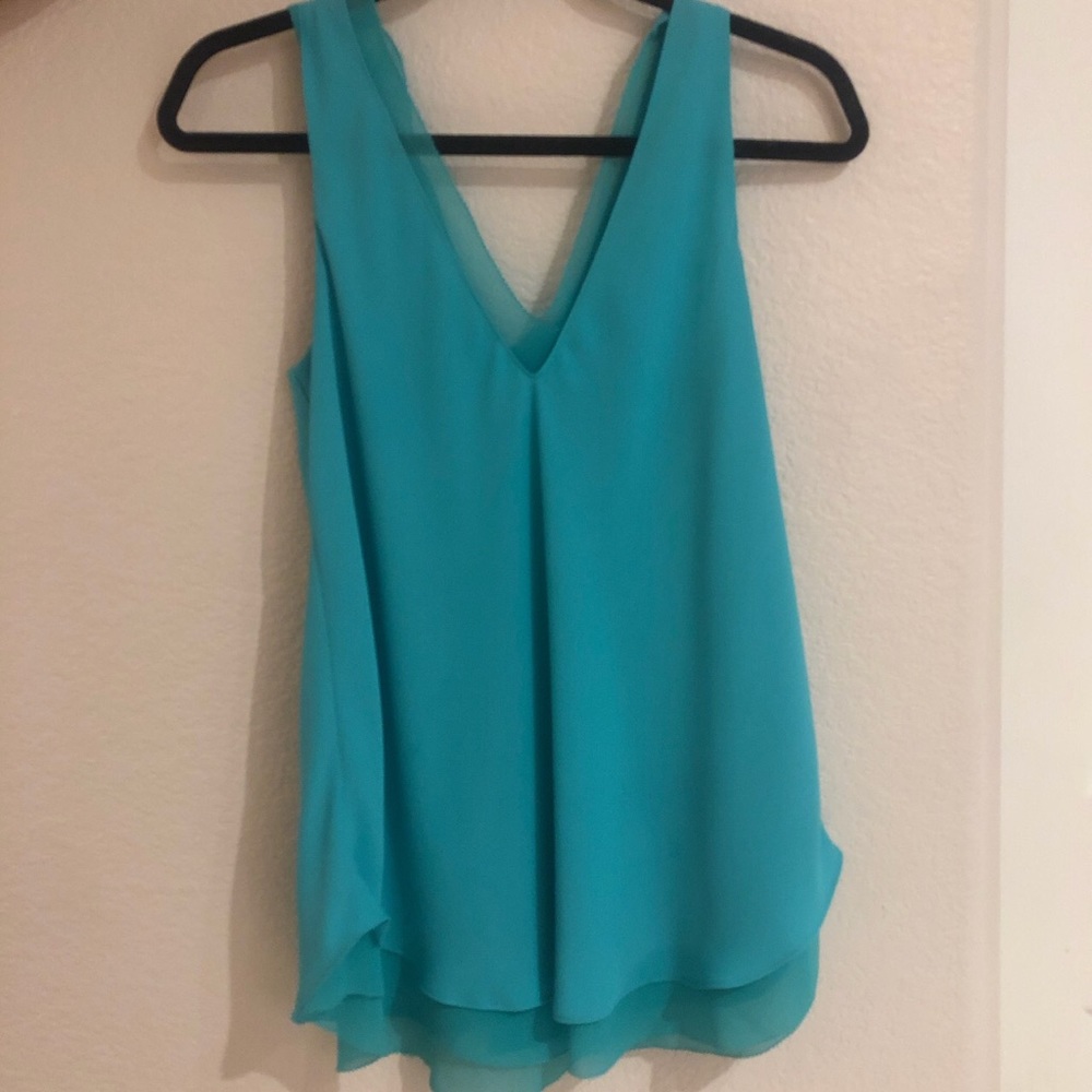 Turquoise blouse!